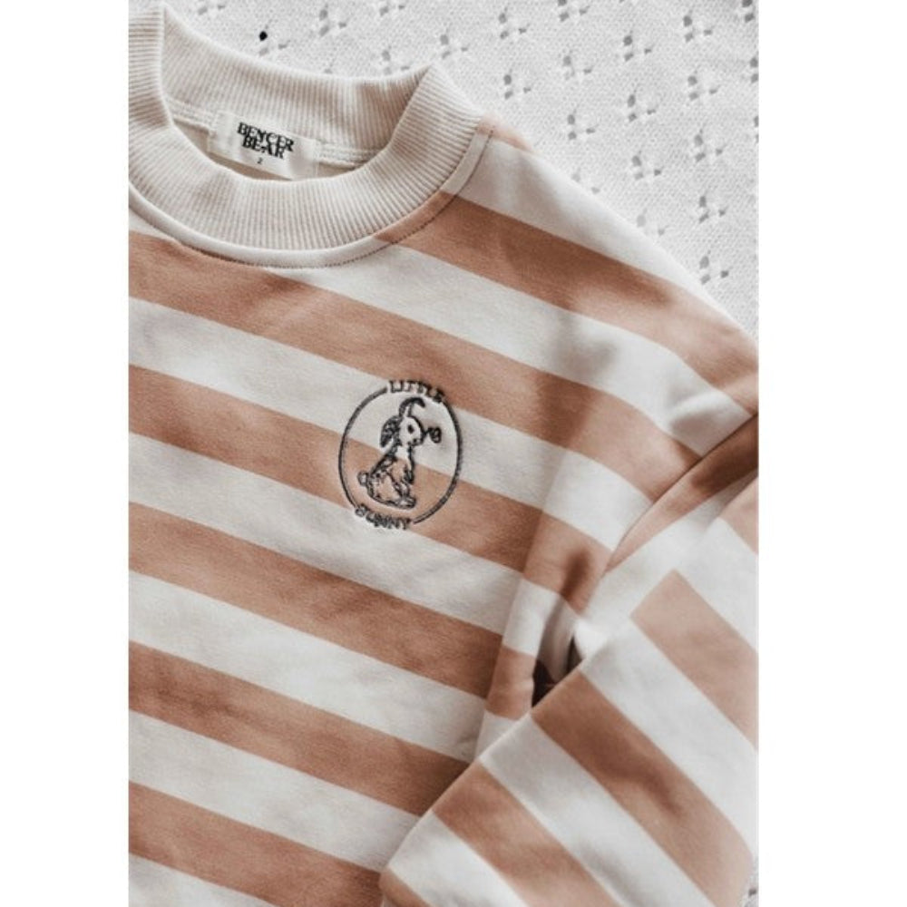 Bencer and Hazelnut Bunny Sweater - Caramel Stripe