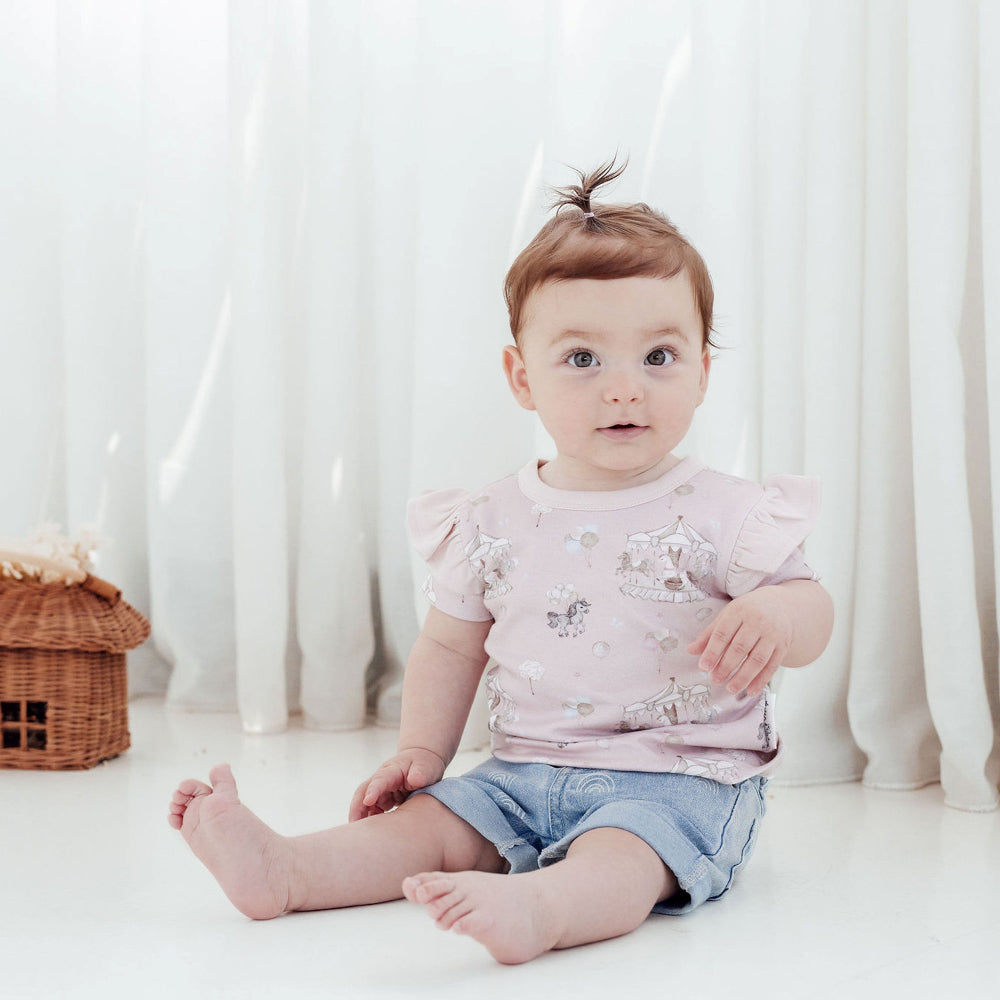 Aster + Oak Carousel Ponies Flutter Tee