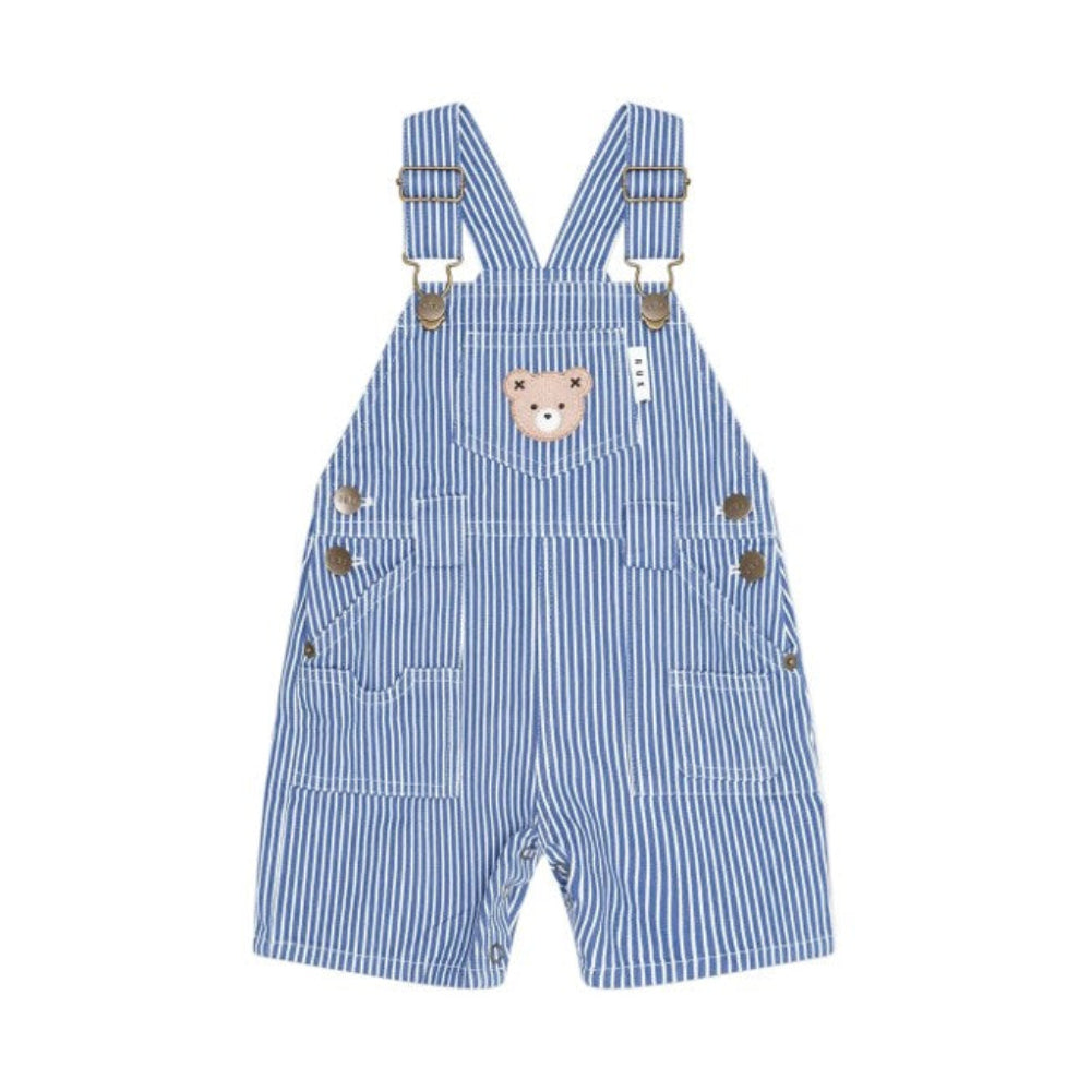 Huxbaby Cobalt Stripe Carpenter Shortall