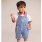 Huxbaby Cobalt Stripe Carpenter Shortall
