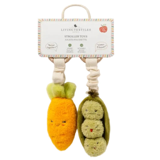Living Textiles Stroller Toy 2pk Mini Market - Carrot /Green Peas