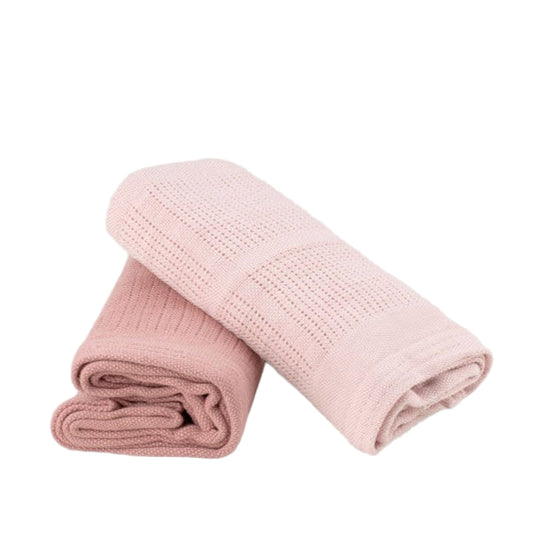 Little Bamboo Cellular Blanket 2 pk - Dusty Rose