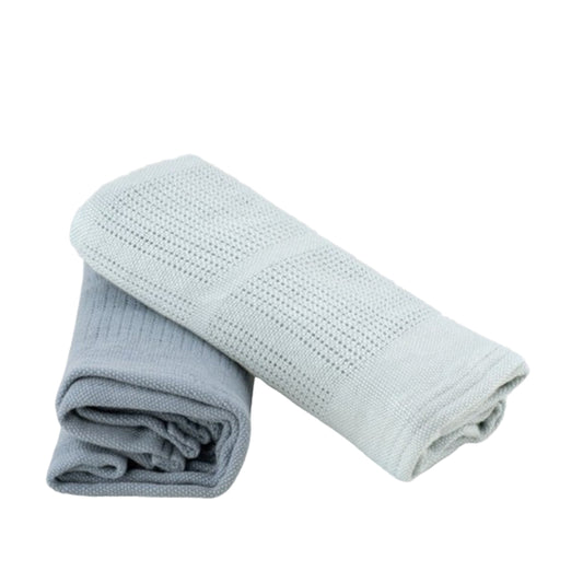 Little Bamboo Cellular Blanket 2 pk - Retro Blue