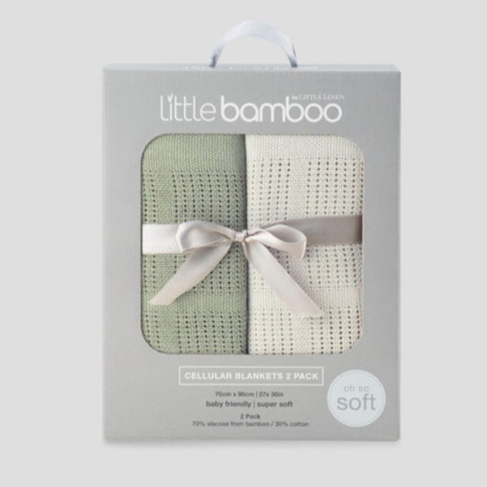 Little Bamboo Cellular Blanket 2 pk - Bayleaf