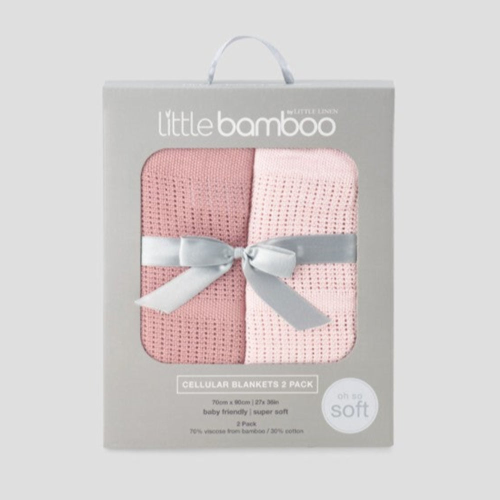 Little Bamboo Cellular Blanket 2 pk - Dusty Rose