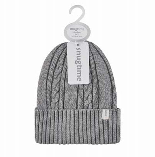 Snugtime Cotton Cable Beanie - Grey