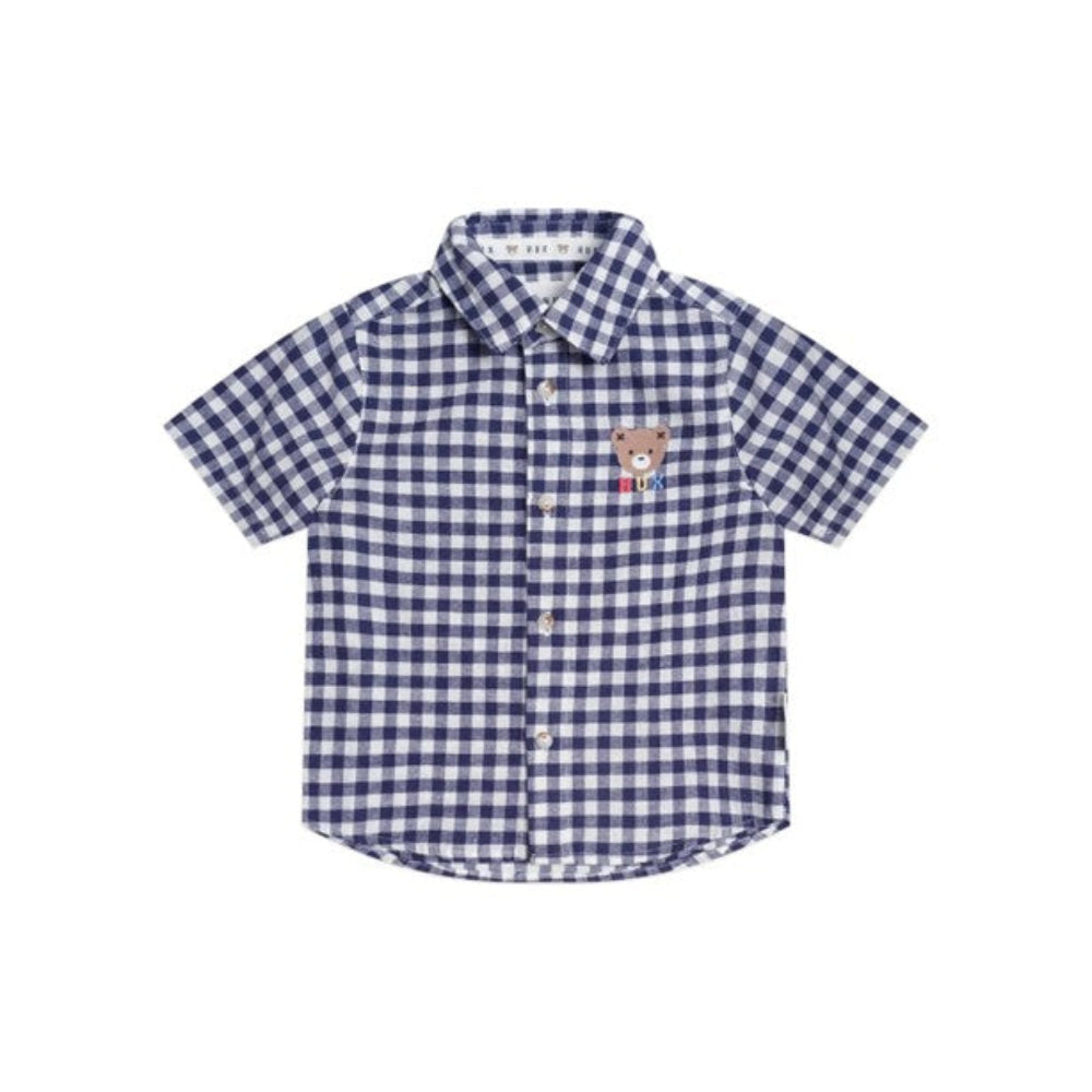 Huxbaby Huxbear Button Up Blue Check Shirt
