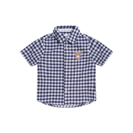Huxbaby Huxbear Button Up Blue Check Shirt