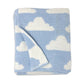 Living Textiles Chenille Pram Blanket - Blue Clouds