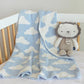 Living Textiles Chenille Pram Blanket - Blue Clouds