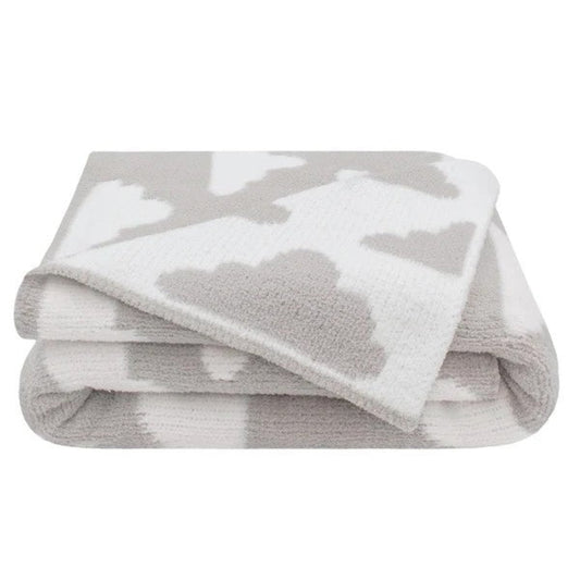 Living Textiles Chenille Pram Blanket - Grey Clouds