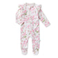 Snuggle Hunny Organic Snuggle Sleepsuit Zip Footie with Frill - Cherry Blossom