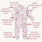 Snuggle Hunny Organic Snuggle Sleepsuit Zip Footie with Frill - Cherry Blossom