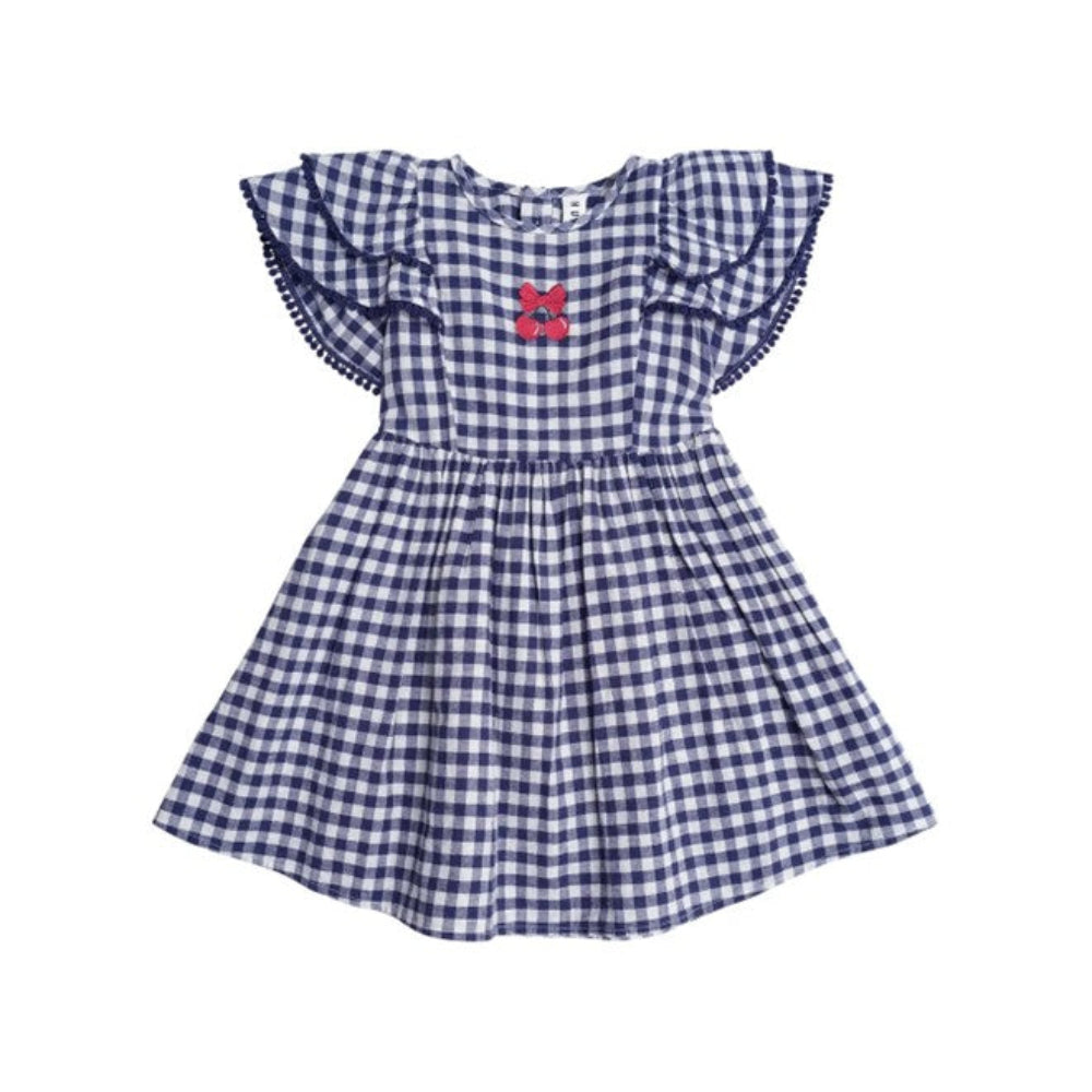 Huxbaby Cherry Pie Frill Check Dress