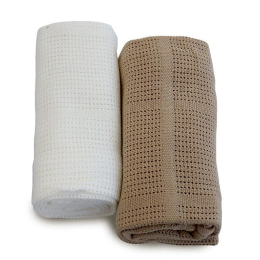 Bubba Blue Organic Cotton 2pk Cellular Blankets - Chestnut