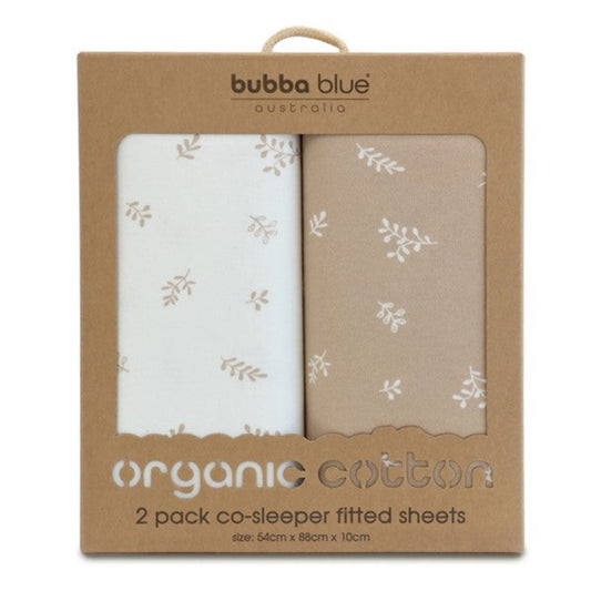 Bubba Blue Organic Cotton 2pk Co Sleeper Fitted Sheets - Chestnut