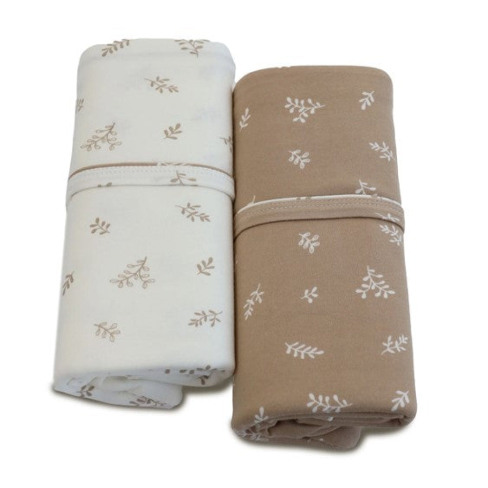 Bubba Blue Organic Cotton 2pk Jersey Wraps - Chestnut