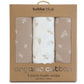 Bubba Blue Organic Cotton 3pk Muslin Wraps - Chestnut