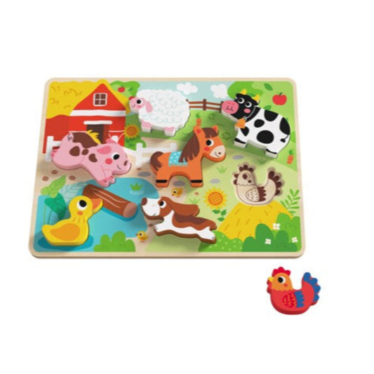 Tooky Toy Chunky Wooden Puzzle - Farm