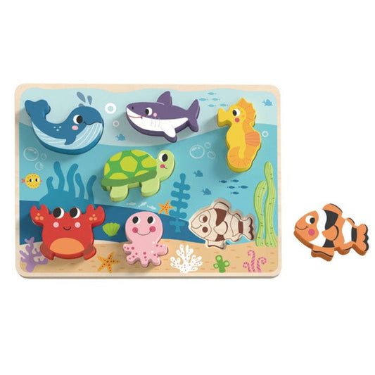 Tooky Toy Chunky Wooden Puzzle - Marine