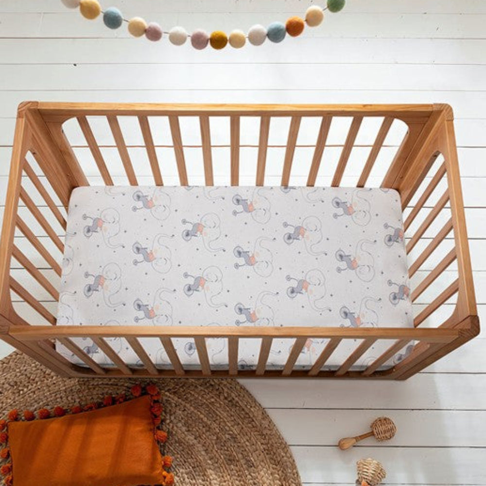 Cocoon Furniture Cot Fitted Sheet - Circus Elephant