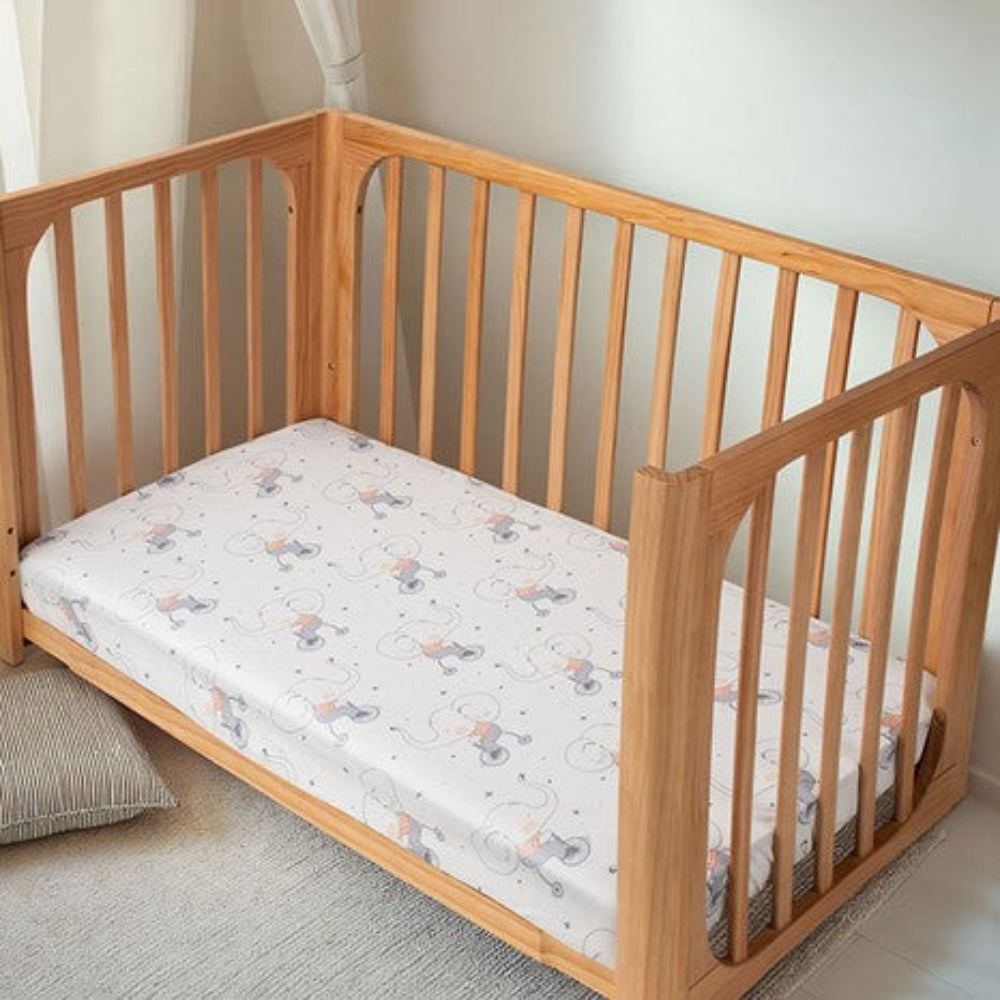 Cocoon Furniture Cot Fitted Sheet - Circus Elephant