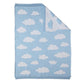 Living Textiles Knitted Pram Blanket - Cloud Whisper/Blue