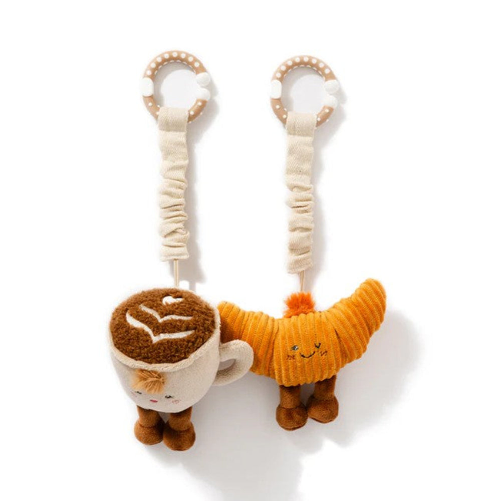 Living Textiles Stroller Toy 2pk Mini Market - Coffee/Croissant