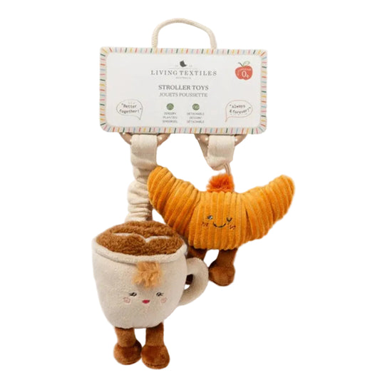 Living Textiles Stroller Toy 2pk Mini Market - Coffee/Croissant