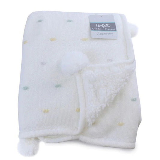 Bubba Blue Confetti Blanket - White