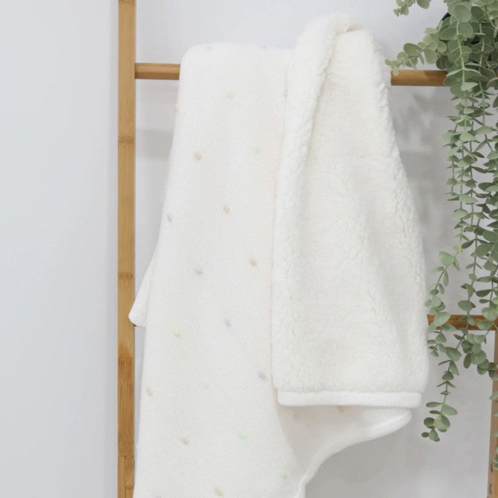 Bubba Blue Confetti Blanket - White