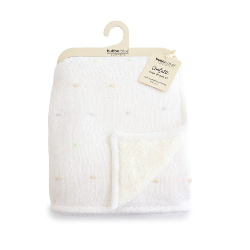 Bubba Blue Confetti Blanket - White