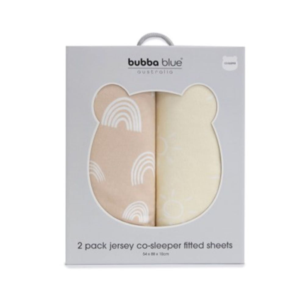 Bubba Blue Nordic Jersey Co Sleeper Fitted Sheet Vanilla/Latte 2 pk