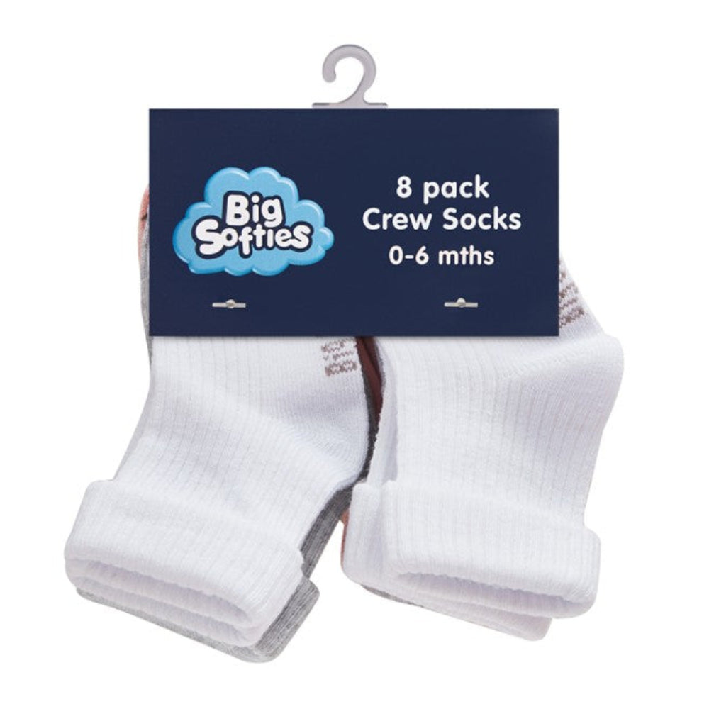 Big Softies Crew Socks - 8 pk - Girls
