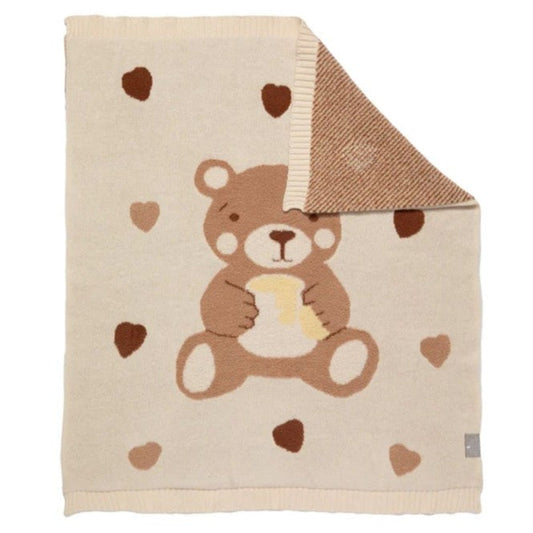 Living Textiles Jacquard Pram Blanket - Cuddly Bears