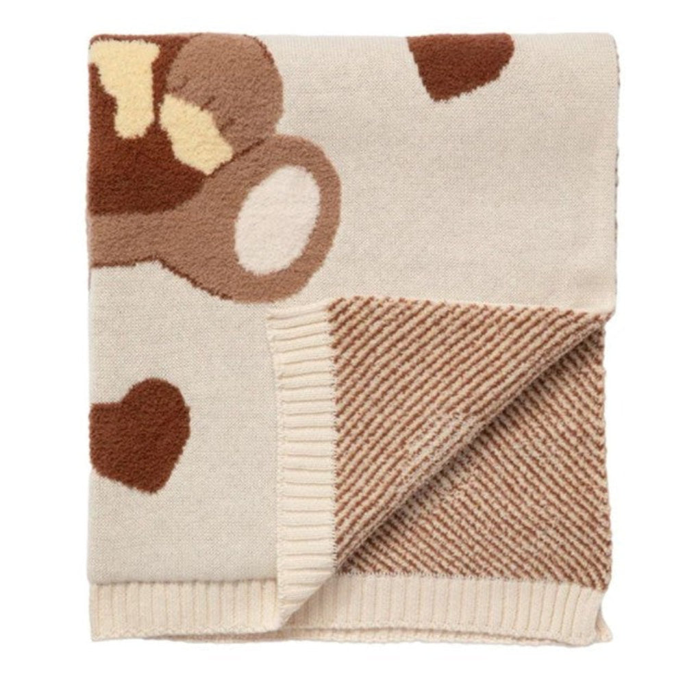 Living Textiles Jacquard Pram Blanket - Cuddly Bears