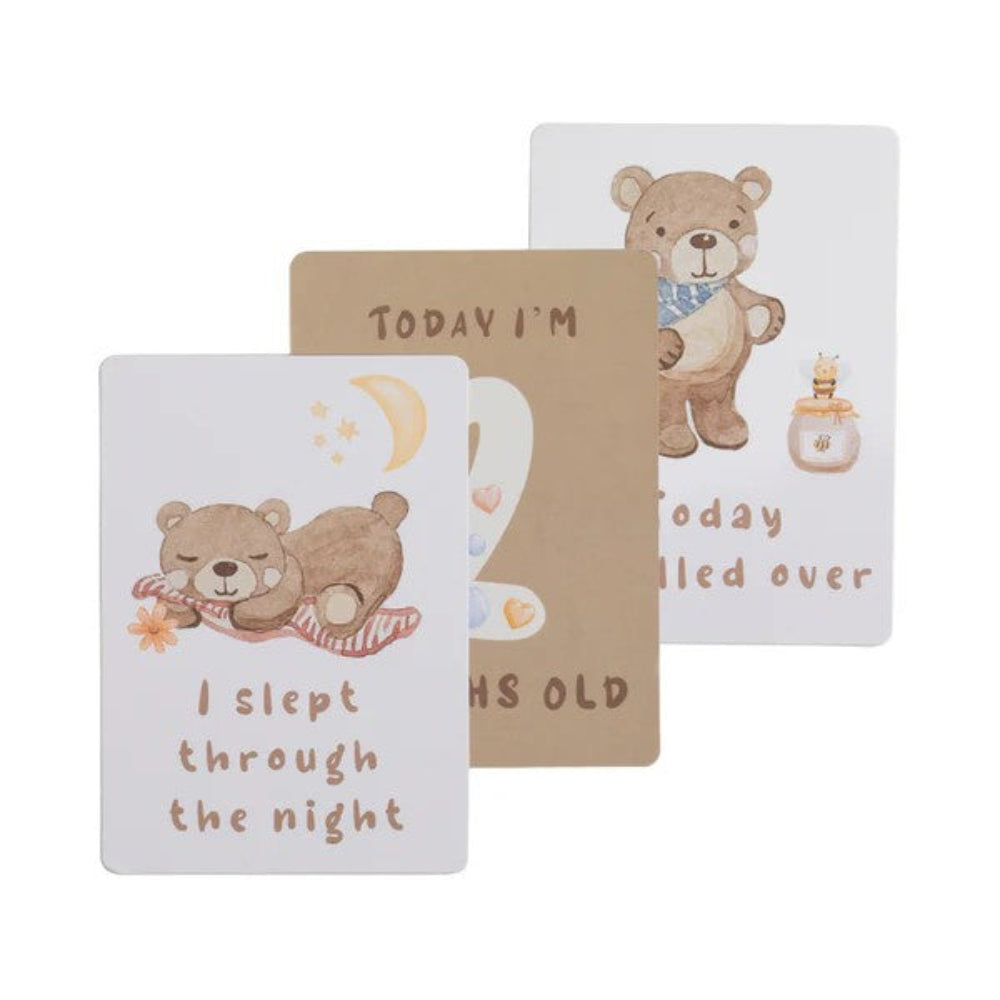 Living Textiles Milestone Cards - Cuddly Bear