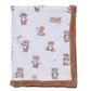 Living Textiles Jersey Sherpa Pram Blanket - Cuddly Bear