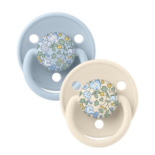 BIBS x Liberty De Lux Silicone Dummy Duo - Eloise/Baby Blue