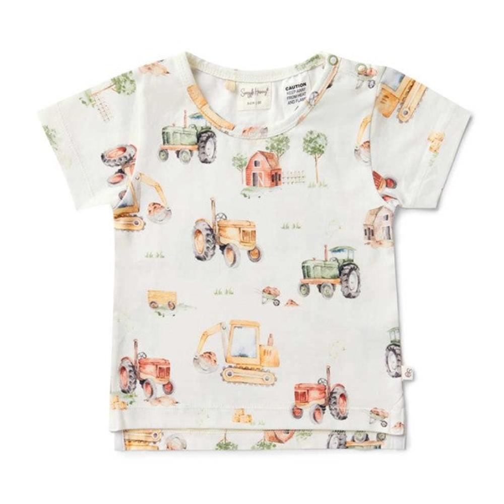 Snuggle Hunny Organic T Shirt - Diggers and Tractors