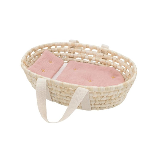 Living Textiles Doll Moses Basket - Blush