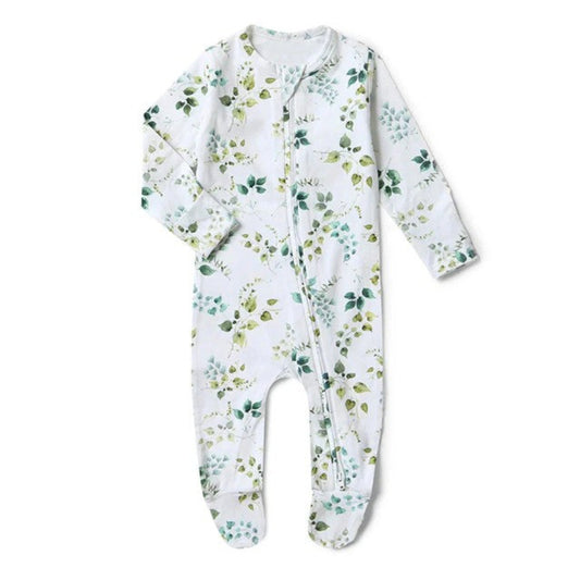 Snuggle Hunny Organic Snuggle Sleepsuit Zip Footie - Eden