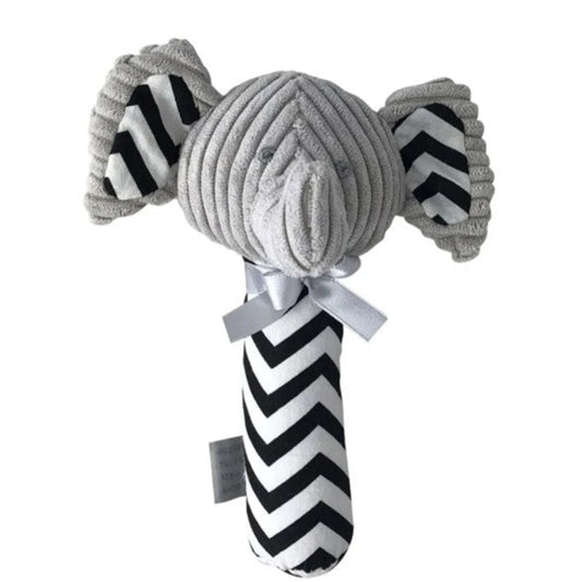 ES Kids Elephant Stick Rattle - Grey 16 cm