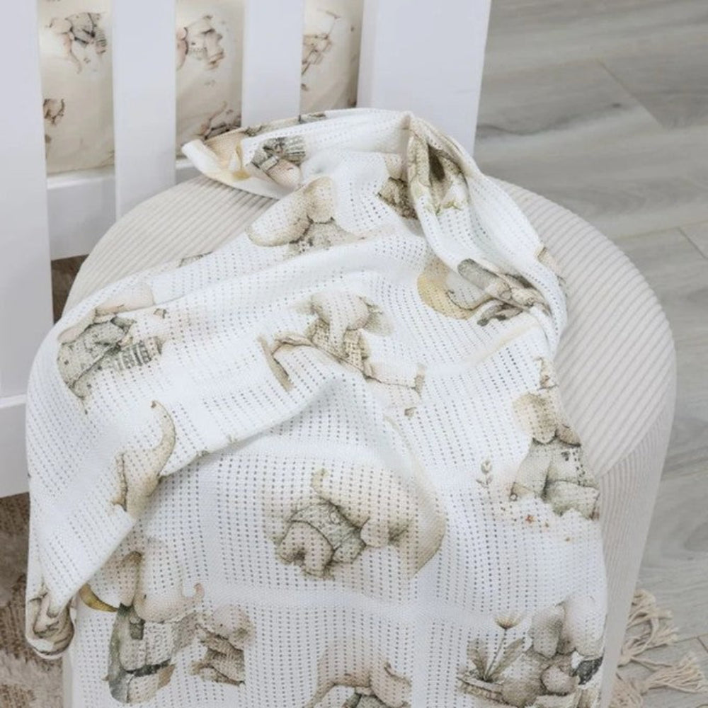 Bubba Blue Elephant Bedtime Cellular Blanket