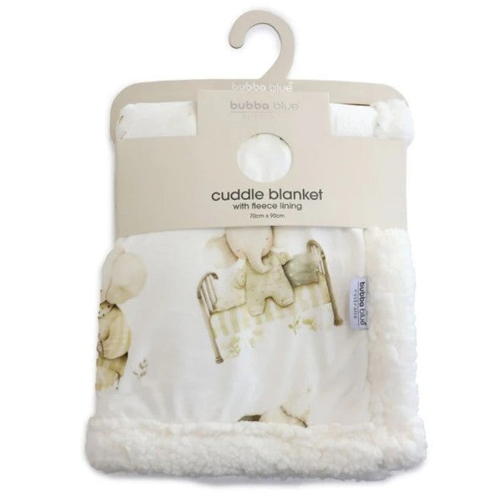 Bubba Blue Elephant Bedtime Reversible Fleece Cuddle Blanket