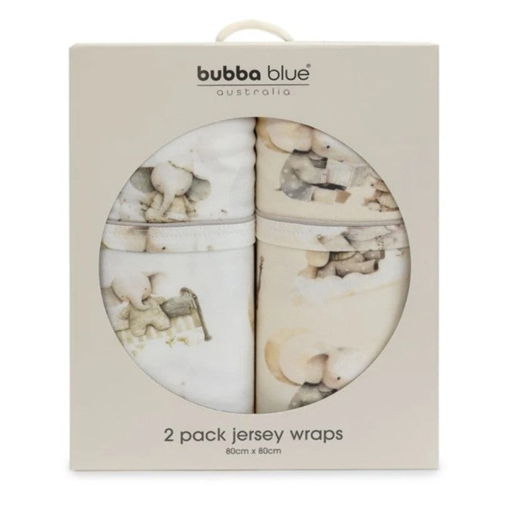 Bubba Blue Elephant Bedtime Jersey Wraps 2 pk