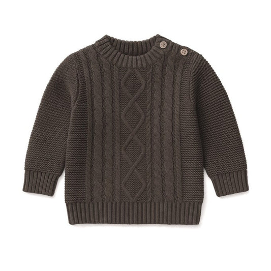Aster + Oak Espresso Cable Knit Jumper