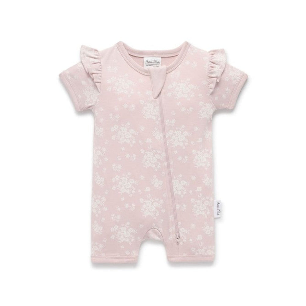 Aster + Oak Eve Floral SS Zip Romper
