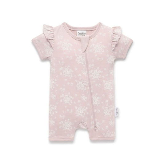 Aster + Oak Eve Floral SS Zip Romper