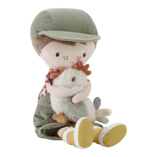 Little Dutch Cuddle Doll Farmer Jim with Chicken